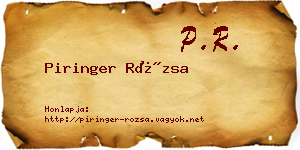 Piringer Rózsa névjegykártya