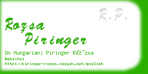 rozsa piringer business card